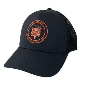 Tesla Cyberbeast Trucker Baseball Hat Cap Black Orange Owl Cybertruck NEW NWT